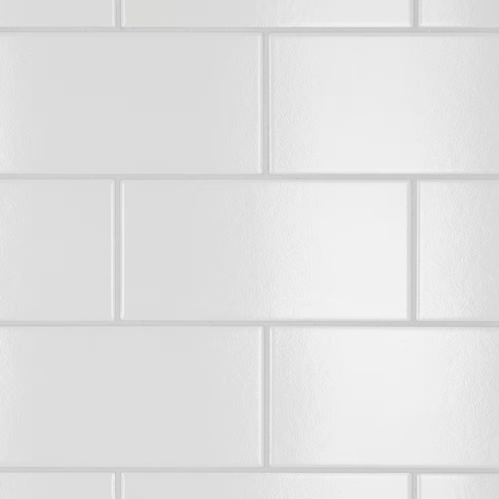 Piscina Brick Blanco Brillo with Biotech 4-3/4 In. X 9-5/8 In. Porcelain Floor a