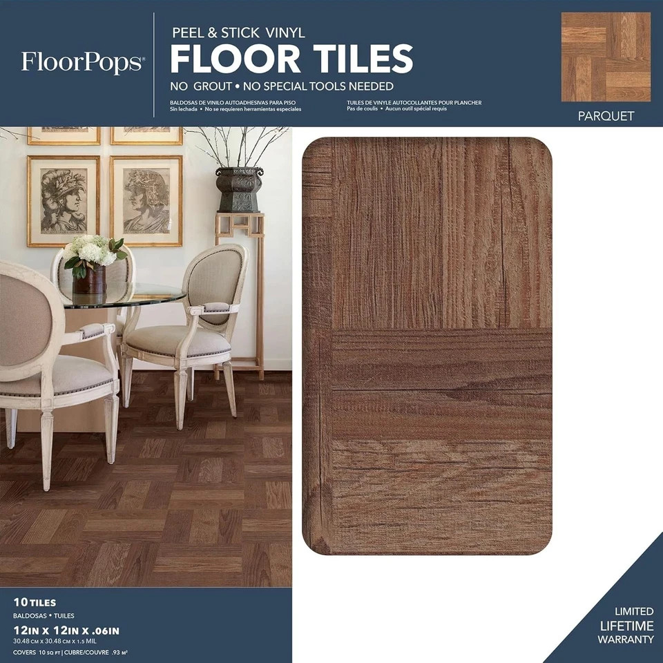 Brown Wood Look Peel & Stick Floor Tiles 12×12 Waterproof Easy Install