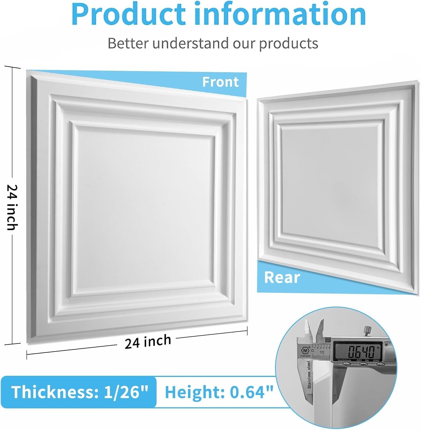 Stylish Water-Resistant PVC Ceiling Tiles 2’x2′ – 12 Pack for Modern Homes