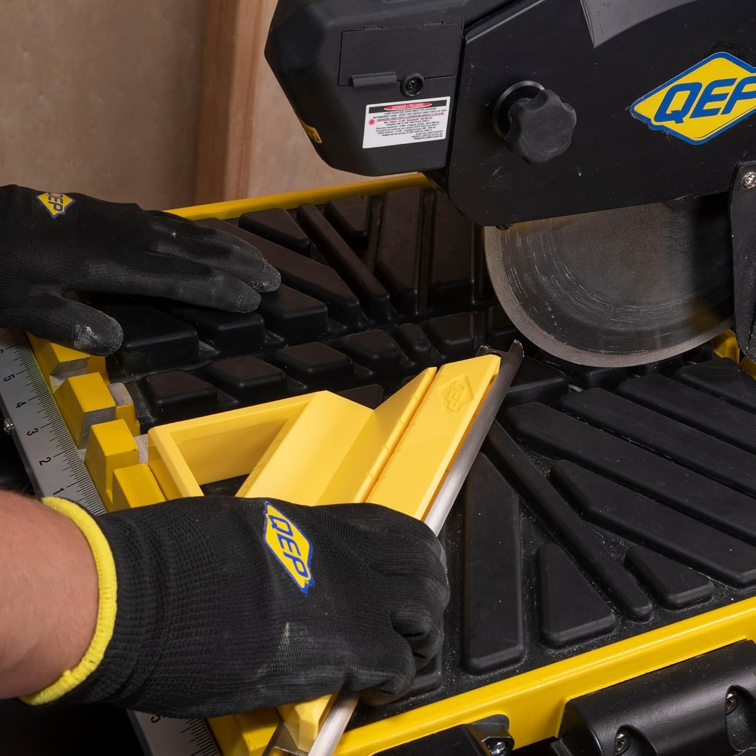 Durable TileTrim Square for Efficient Edging Cuts – Made in USA, Yellow ABS
