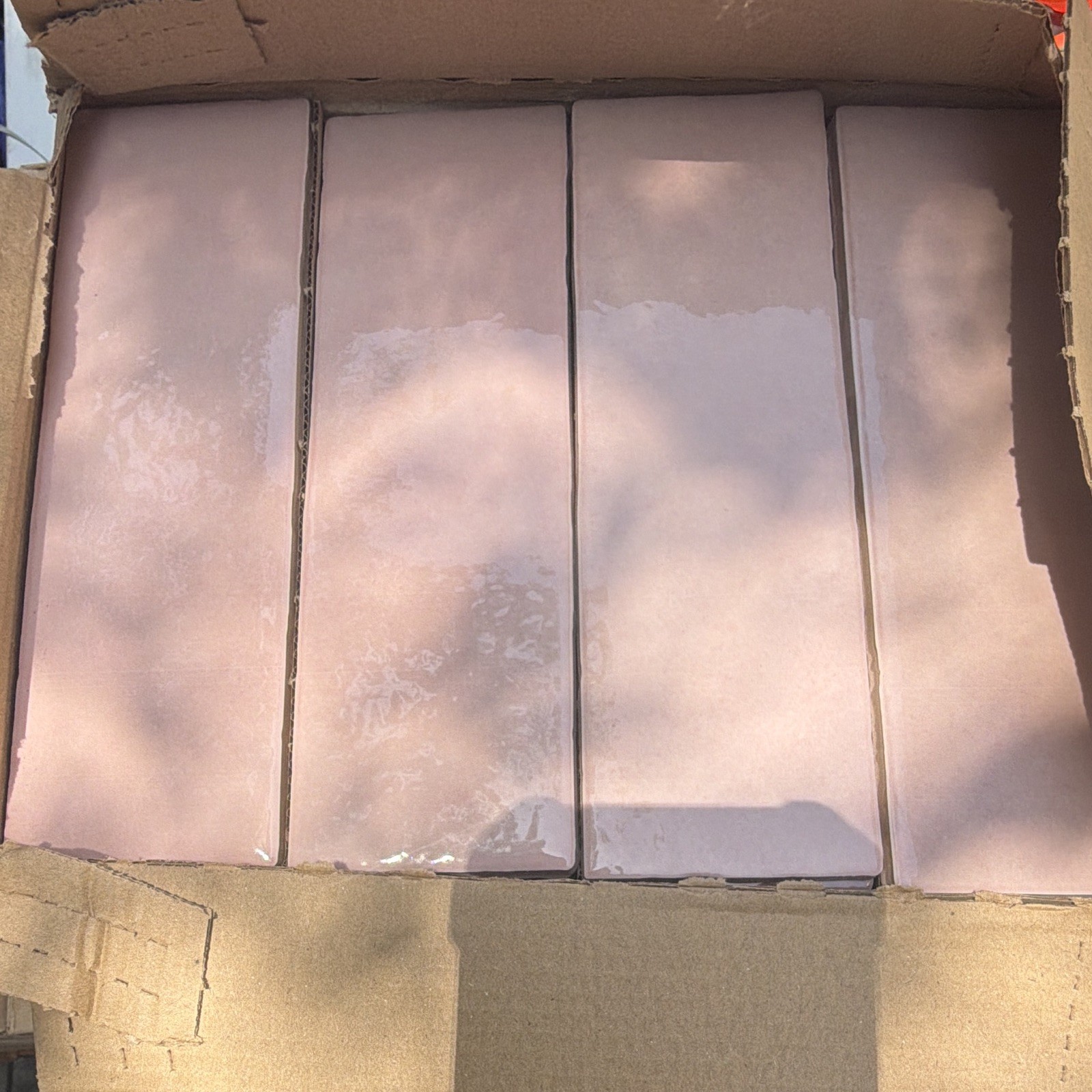 Qty 76: Bedrosians Cloe Pink Glazed Clay 2.5×8” Subway Tile, Shade Variation
