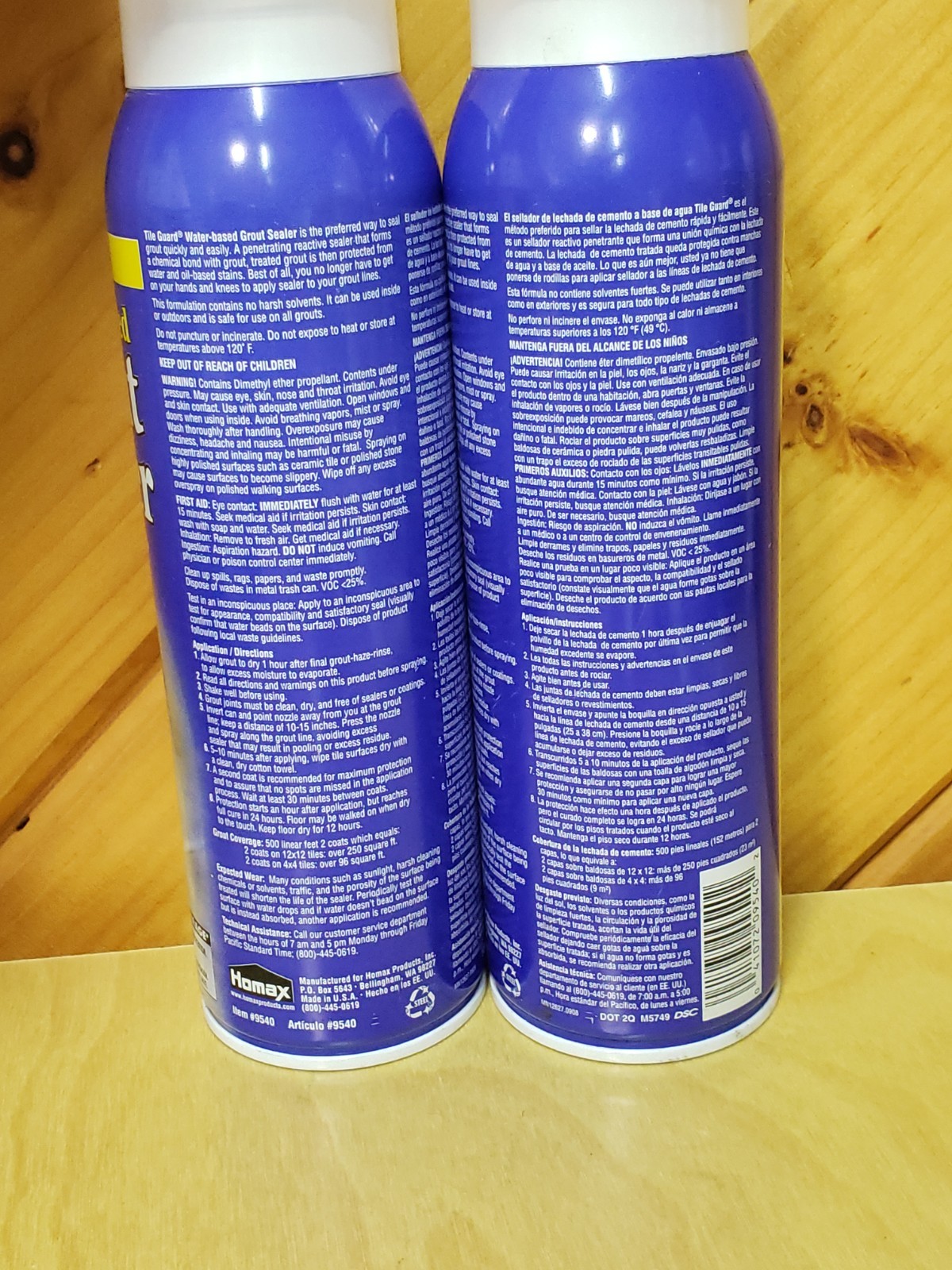 2 Homax – Water-Based Floor GROUT SEALER #9540 – 250 Sq Ft Each – 425g/15 oz