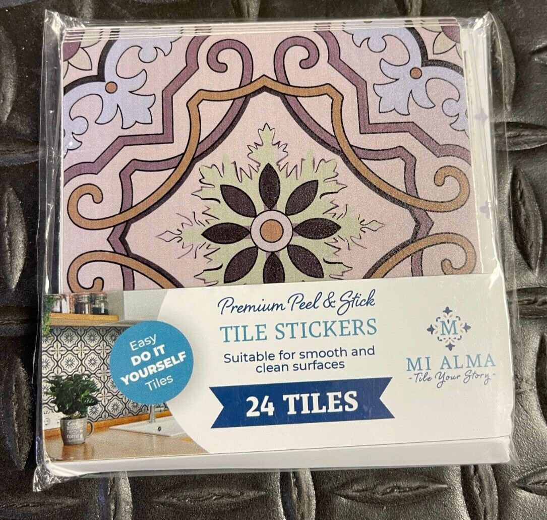 Mi Alma 4″ x 4″ Vinyl Peel/Stick Mosaic Tile, Set of 24″, Multi-Color C50