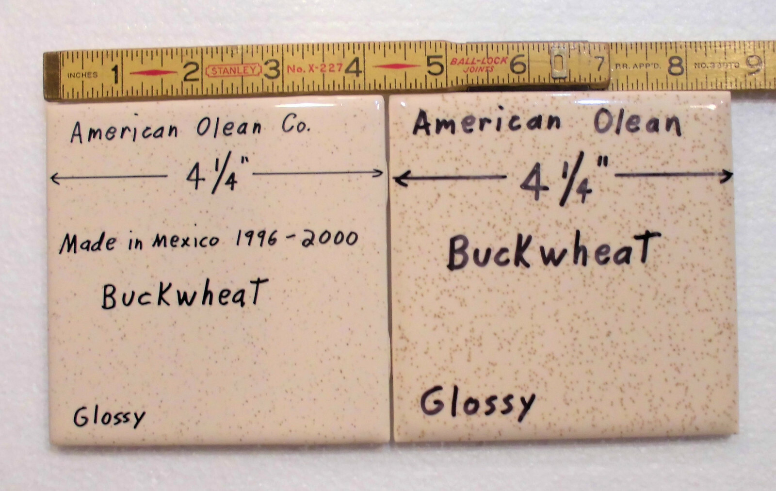 1 pc. Buckwheat Glossy Ceramic Tile #46 by American Olean 4-1/4″ New Version