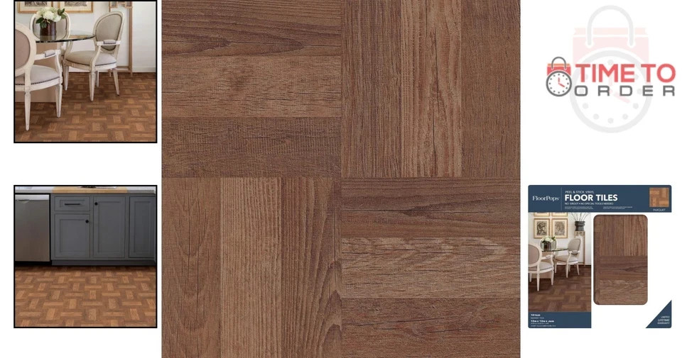 Brown Wood Look Peel & Stick Floor Tiles 12×12 Waterproof Easy Install