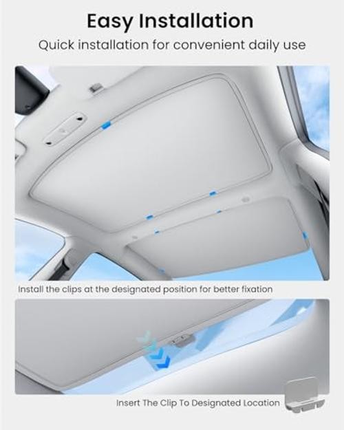 2026 Upgraded Tesla Model 3 Sunshade Roof [No Gaps, Model 3 (2020-2026) Gray