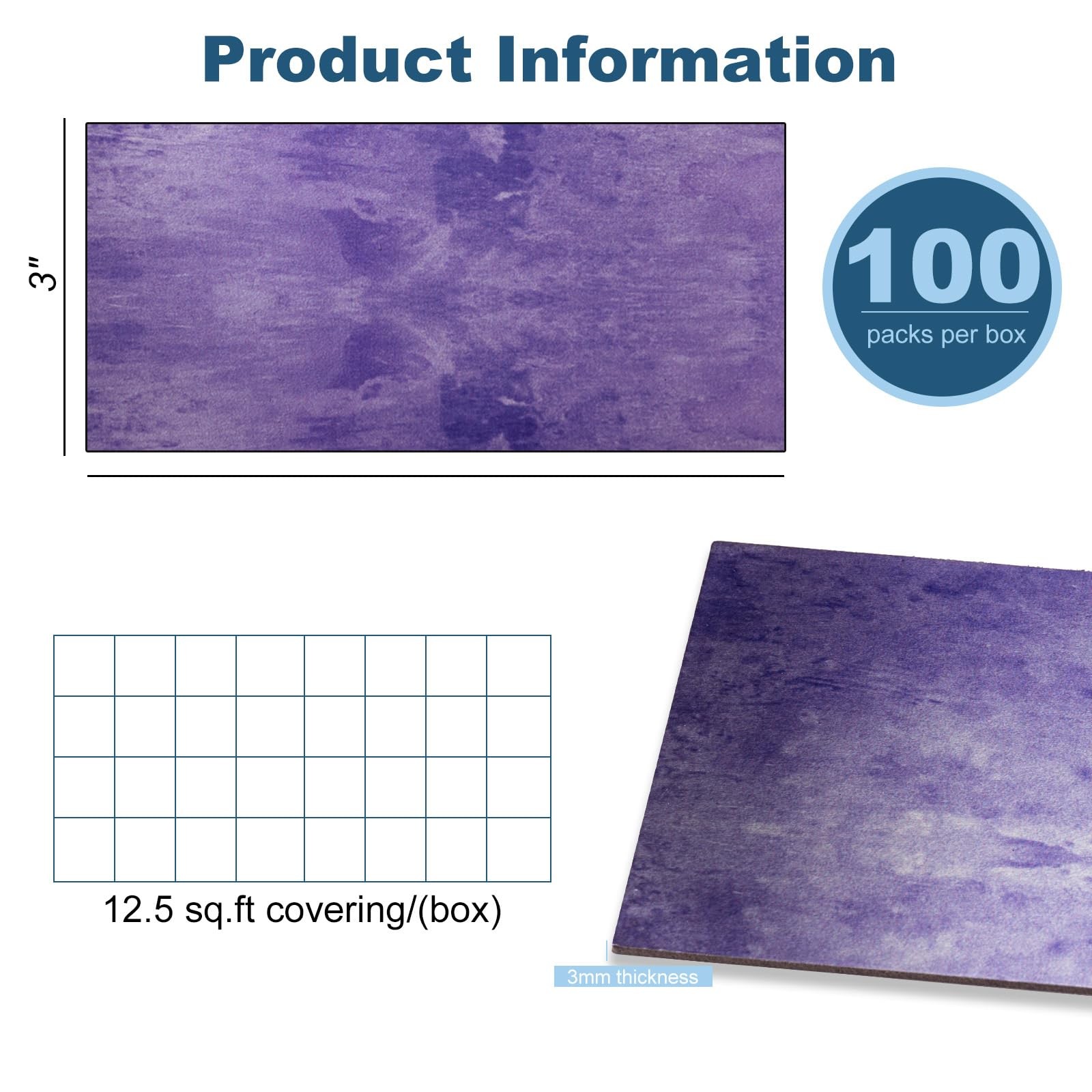 100 Sheets Metallic Peel and Stick Backsplash Tiles, 3″x6″ Vibrant Layered-Co…