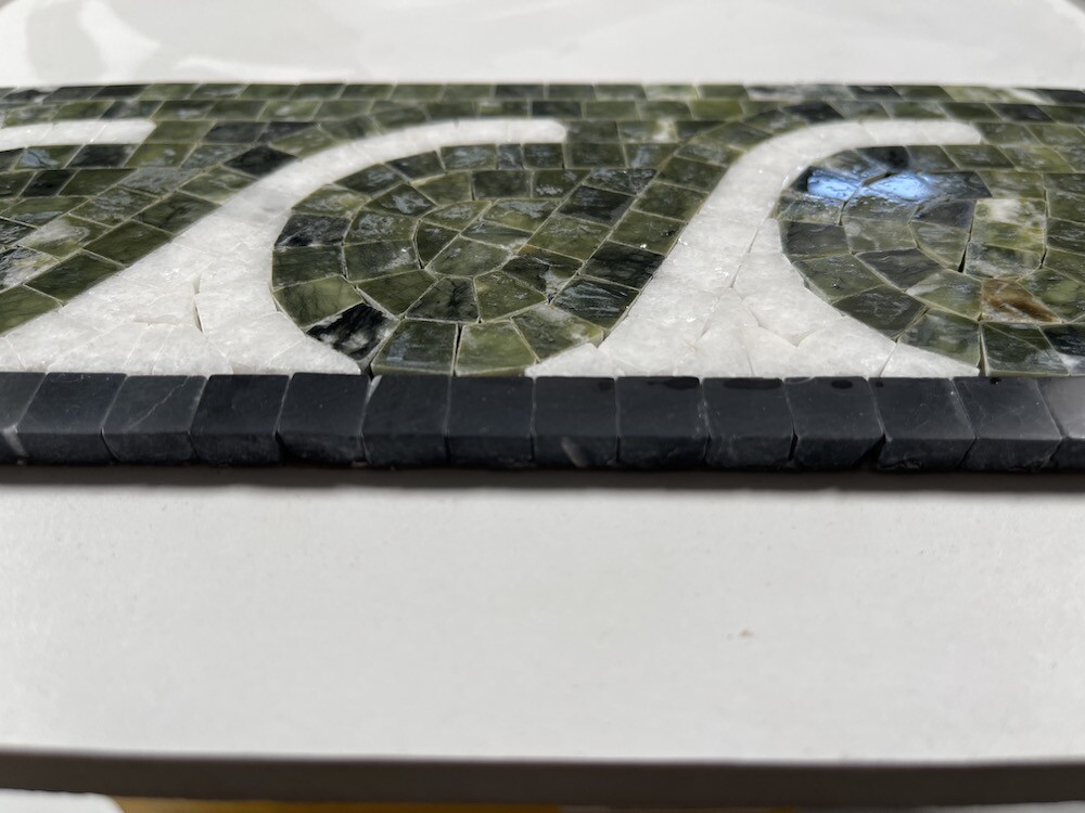 B0015P Marble Mosaic Border Accent Listello Tile Surf Green 4×12 Polished