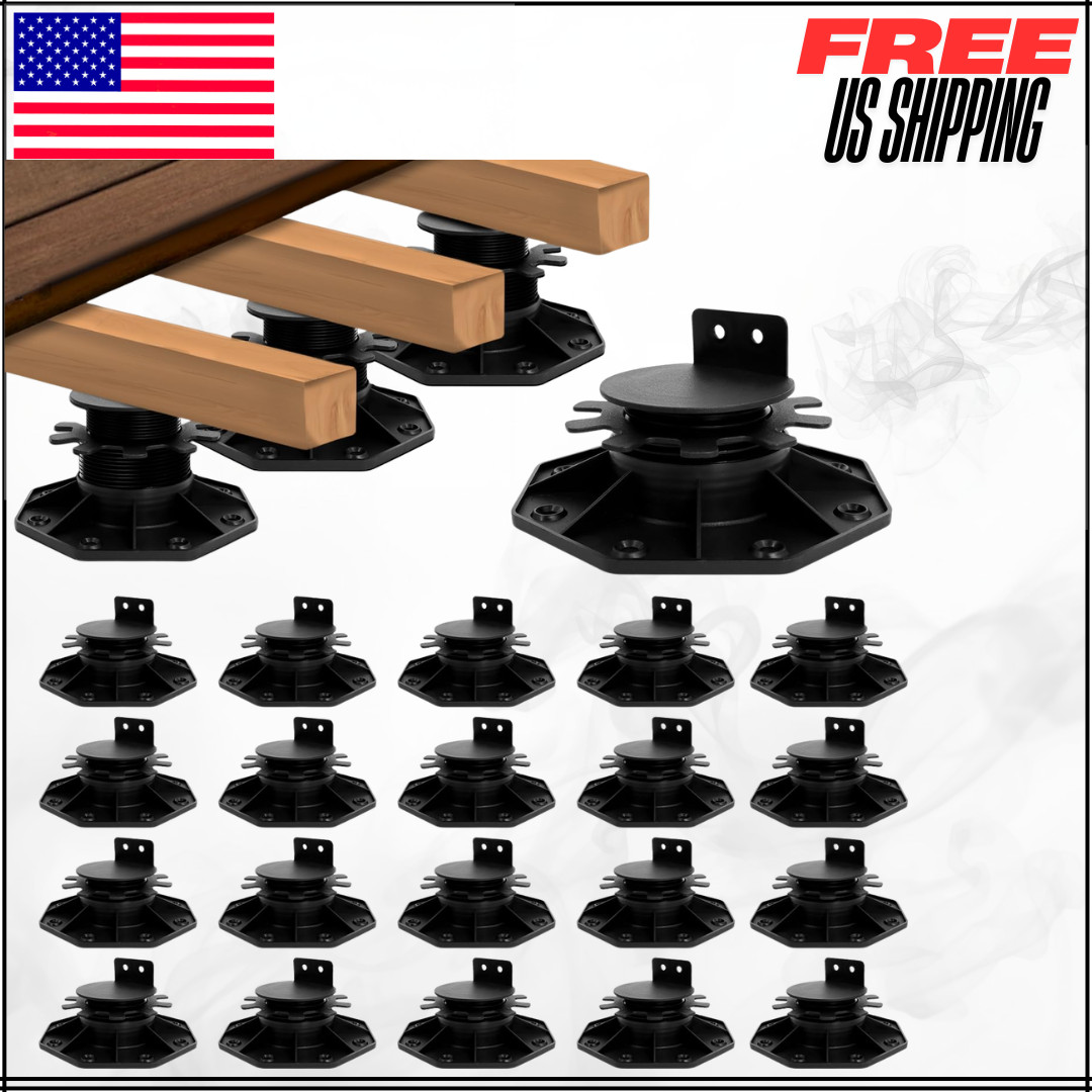 Adjustable Deck Support Pedestal Heavy Duty Foundation Base Block 30-70mm 24PK