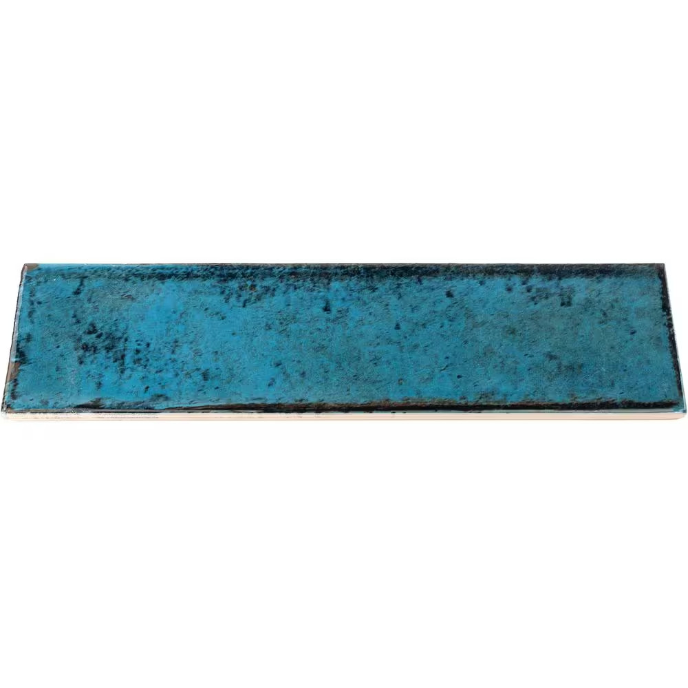 Moze Blue 3 In. X 12 In. 9 Mm Ceramic Wall Tile (22-Piece 5.38 Sq. Ft./ Box)
