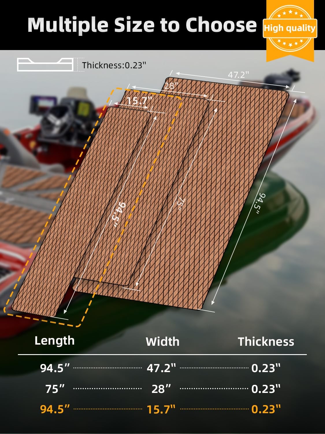 Boat Flooring EVA Foam Marine Mat Non Slip Self Adhesive Flooring