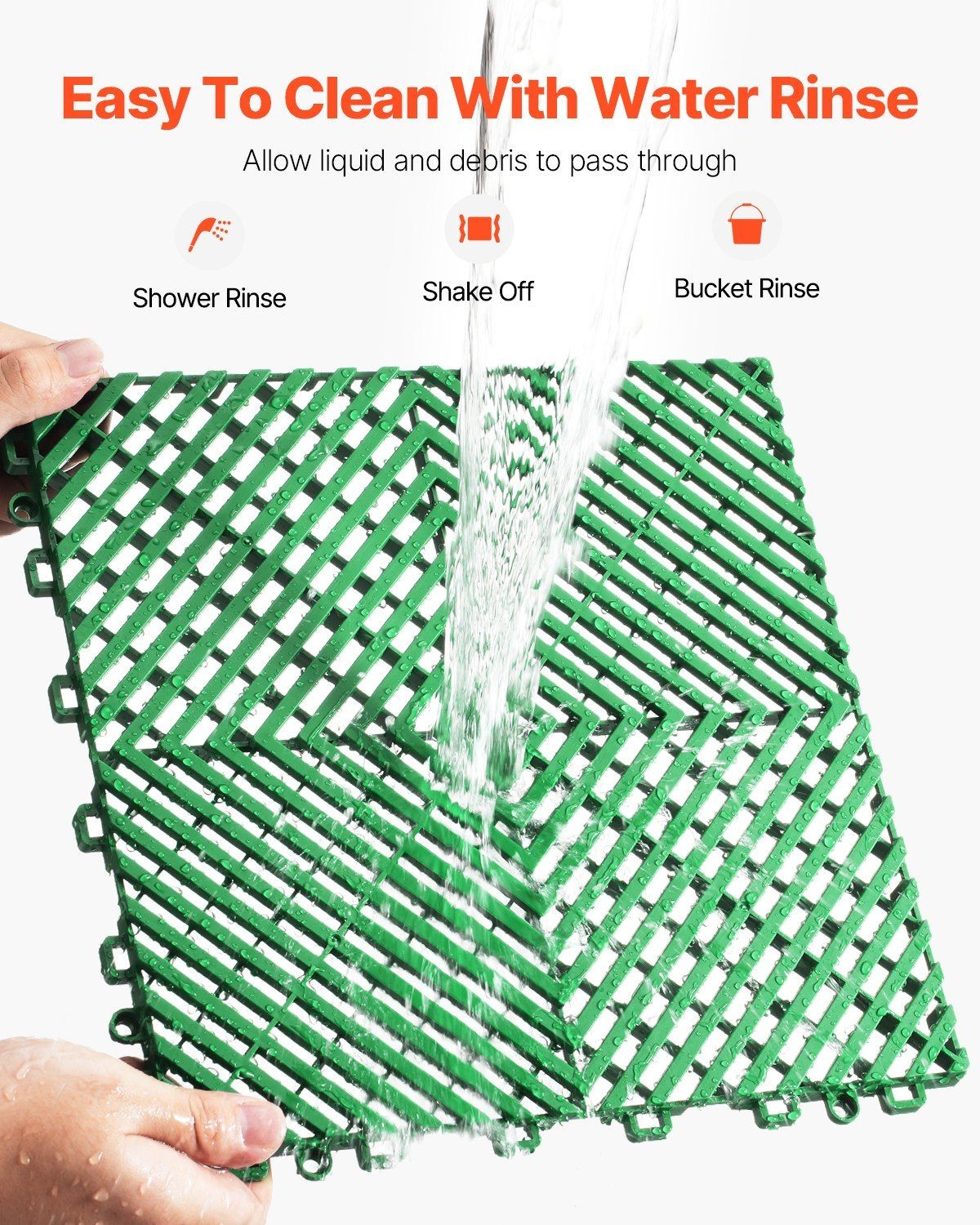 15mm 10×10 Interlocking Drain Mat with Channels 50 Pcs Strong Hold