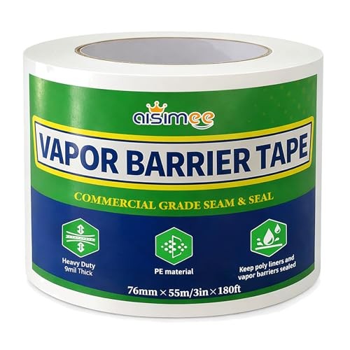 Vapor Barrier Tape, 3 in x 180 ft, High-Adhesion Waterproof Seam 3 inch x 180FT