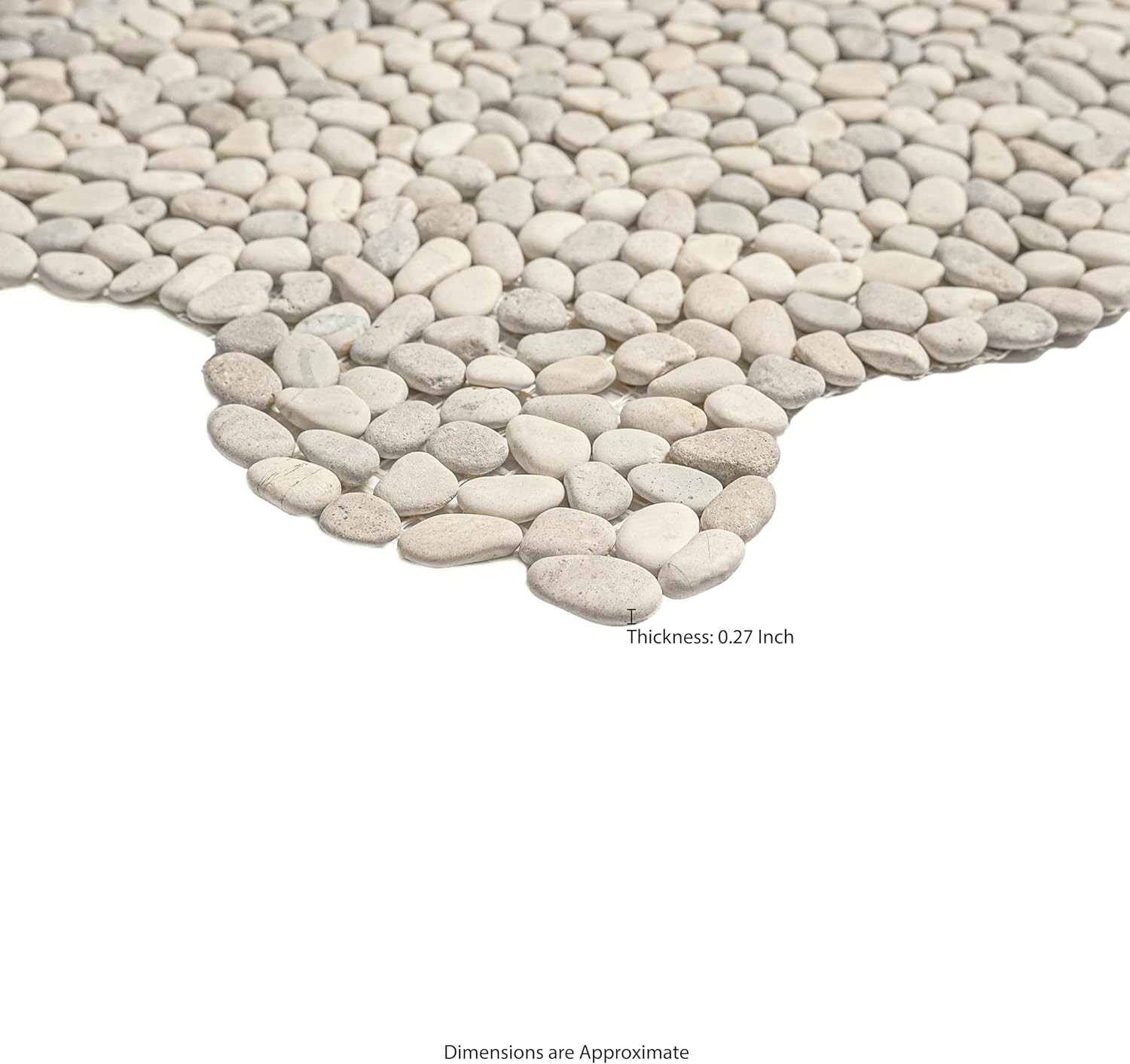 Ivory White Tumbled Marble Mosaic Tile for Backsplash & Shower Walls