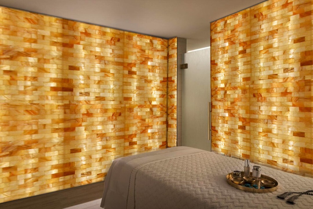 Salt Bricks, Tiles 8x4x1 Pack of 200 with 4 Free Salt Glue For Spa Sauna Walls