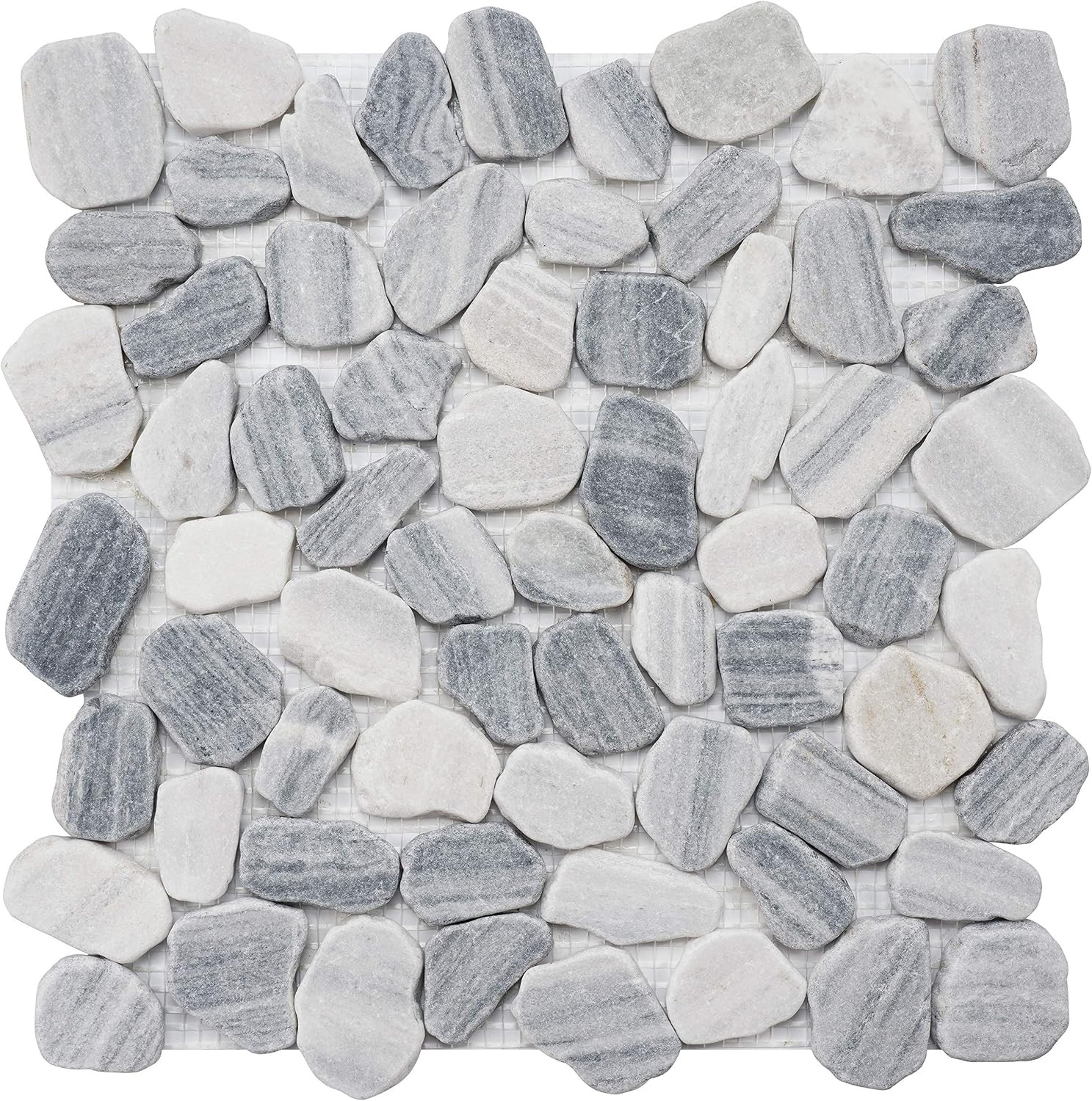 Marble Mosaic Tile for Kitchen Backsplash, Bath Bathroom Floor, Etc, River Rock