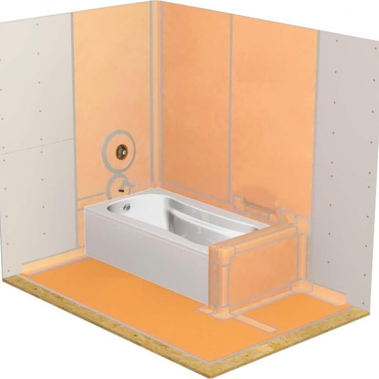 Waterproof Membrane for Shower 3.3 ft x 98.5 ft / 323 Square Feet Waterproofing