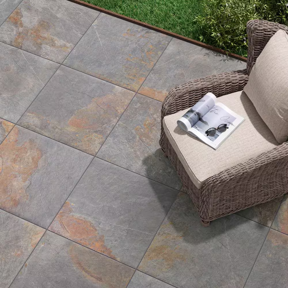 Flagstone Gold 24 In. X 24 In. X 0.75 In. Stone Look Porcelain Paver