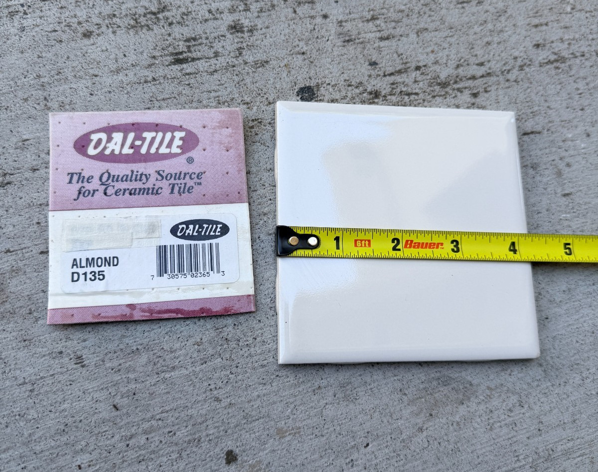 Lot of 2 – Daltile 4-1/4″ Almond Square Tile D135