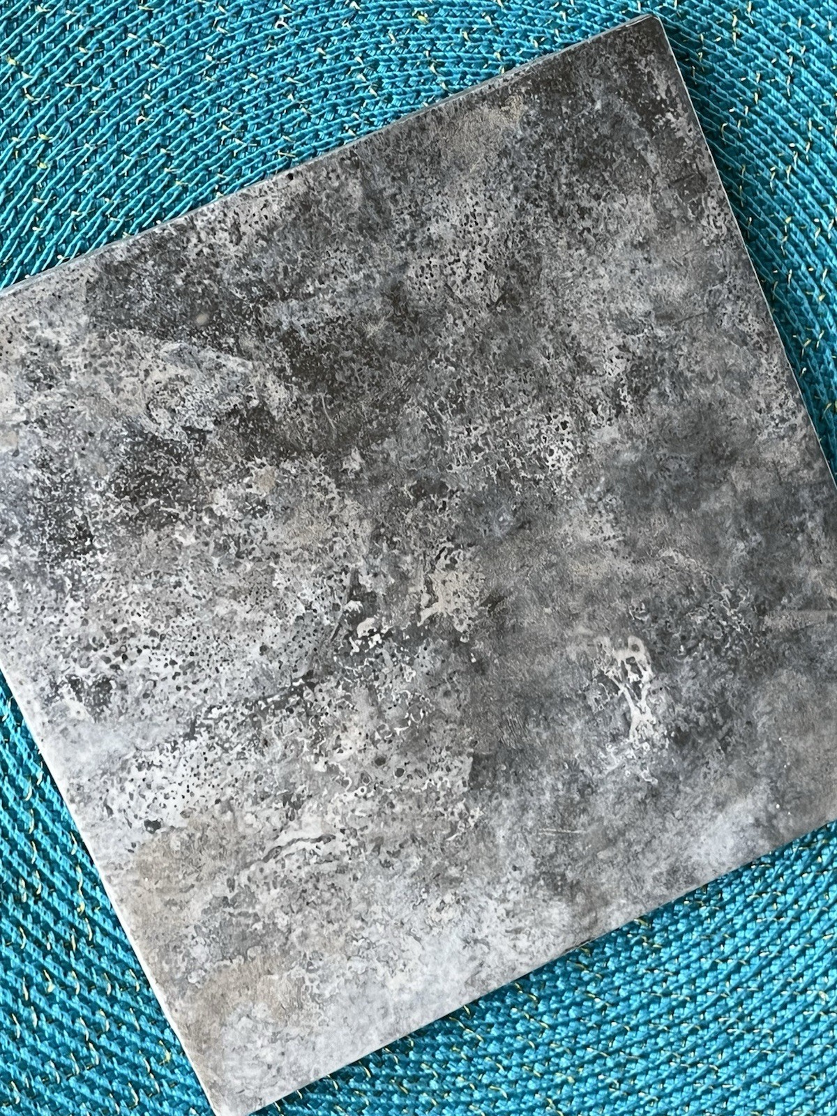 Gray Stone-Look Textured Ceramic Floor Tile Matte 20x20cm Square sample only