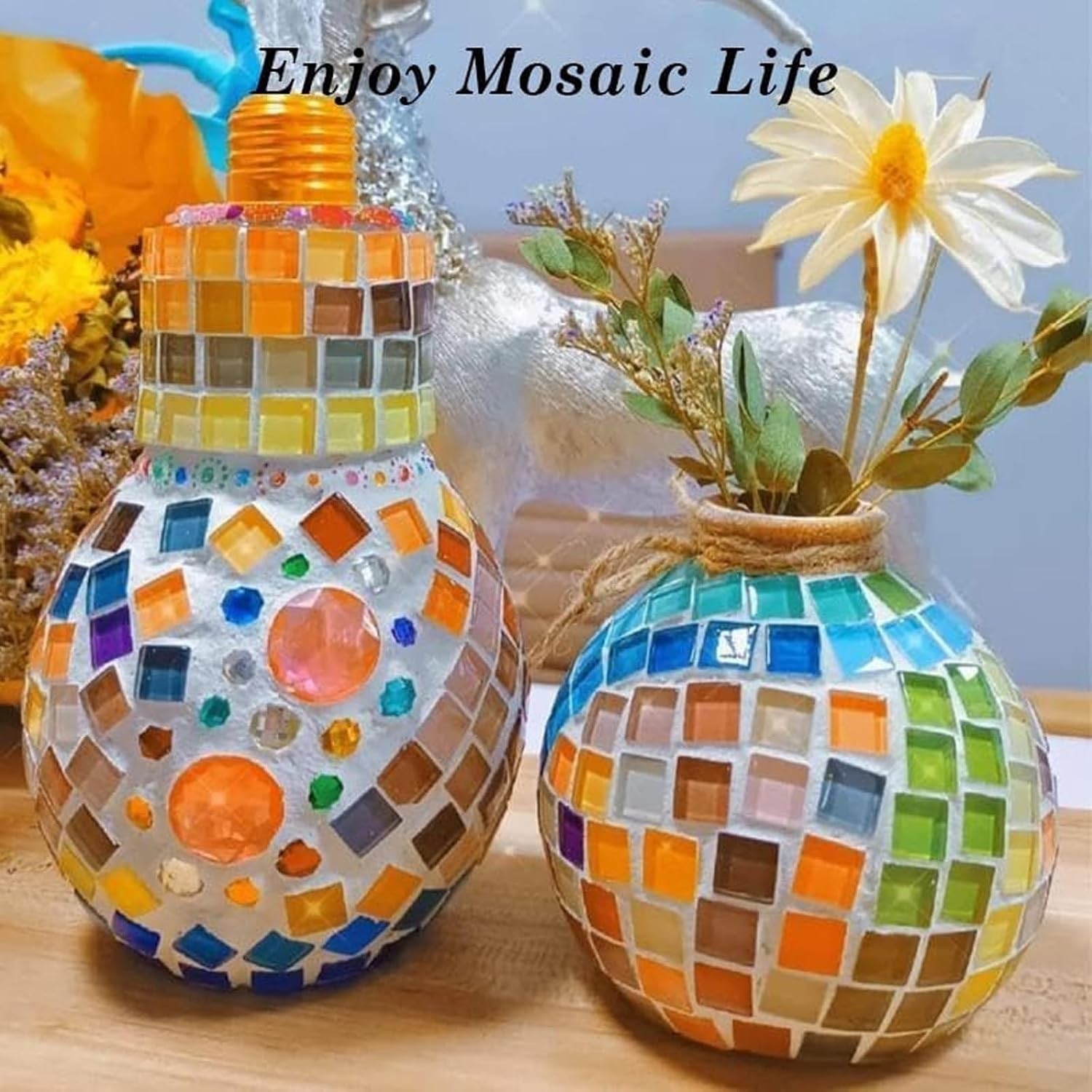 Water-Resistant Square Glass Mosaic Tiles – 350 Pcs Ideal for Indoor & Outdoor