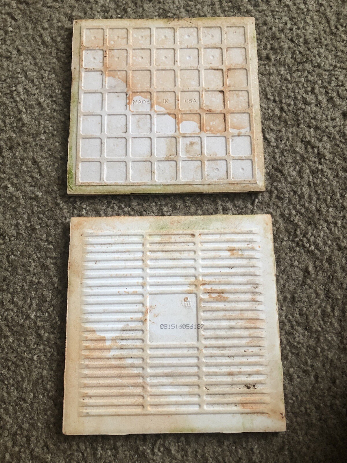 Vintage Ceramic Tile 6″ X 6″ Gloss White 2 Pc For Art Painting Crafts Usa