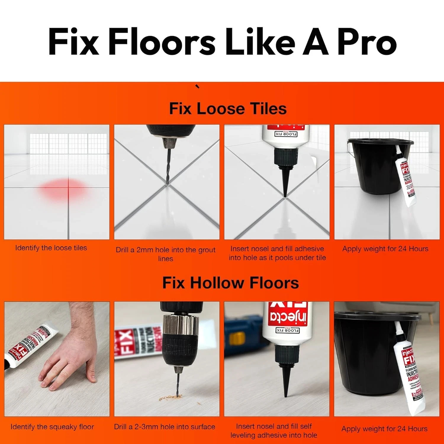 InjectaFIX- Easy Squeeze 300ml Adhesive for Quick Floor & Tile Restoration