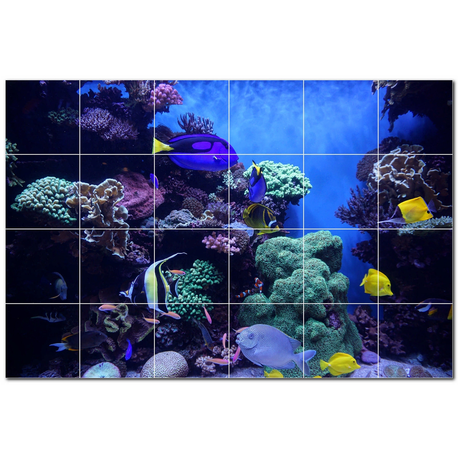 Coral Ceramic Tile Wall Mural PT500428. 25.5″ W x 17″ H (24) 4.25 tiles