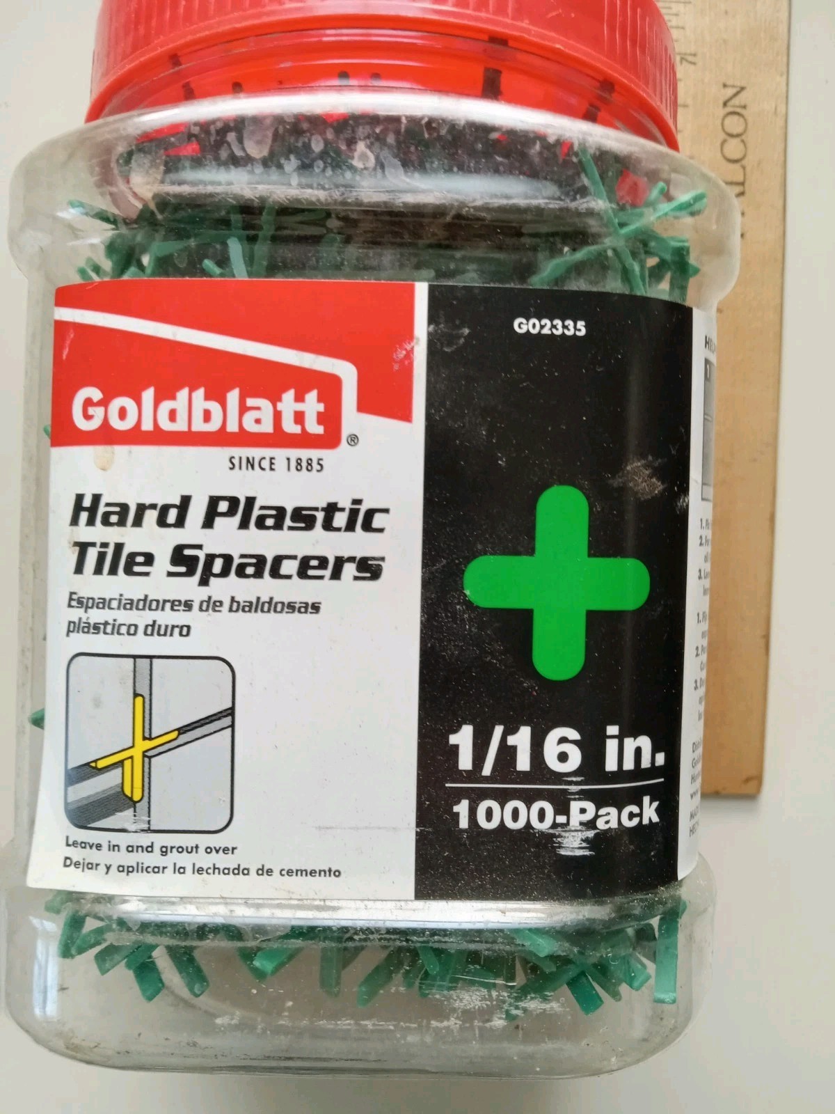 1000 Pieces Gold Blatt Hard Plastic Spacers 1/16″ GO2335