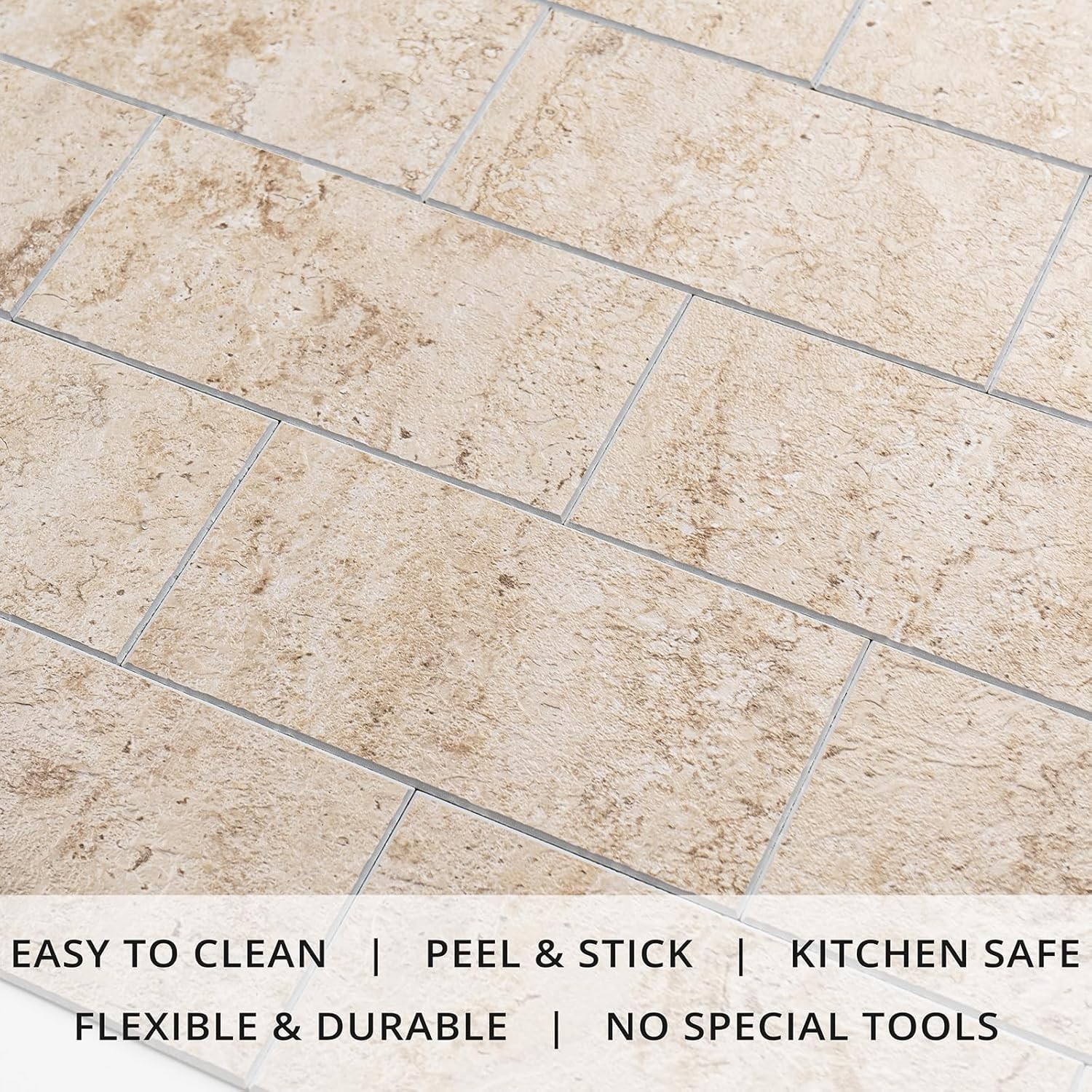 100 Pieces Peel and Stick Backsplash for Kitchen, 3″ x 6″ PVC Subway Tile, 20…