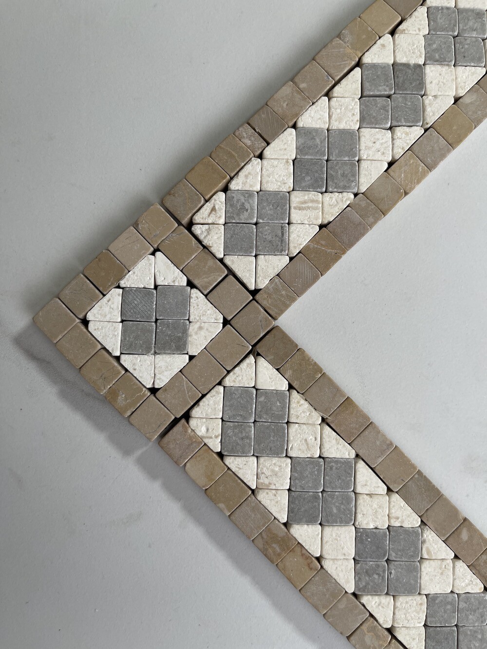 B4735T Marble Mosaic Border Bathroom Accent Listello Tile Greece 2×12 Tumbled