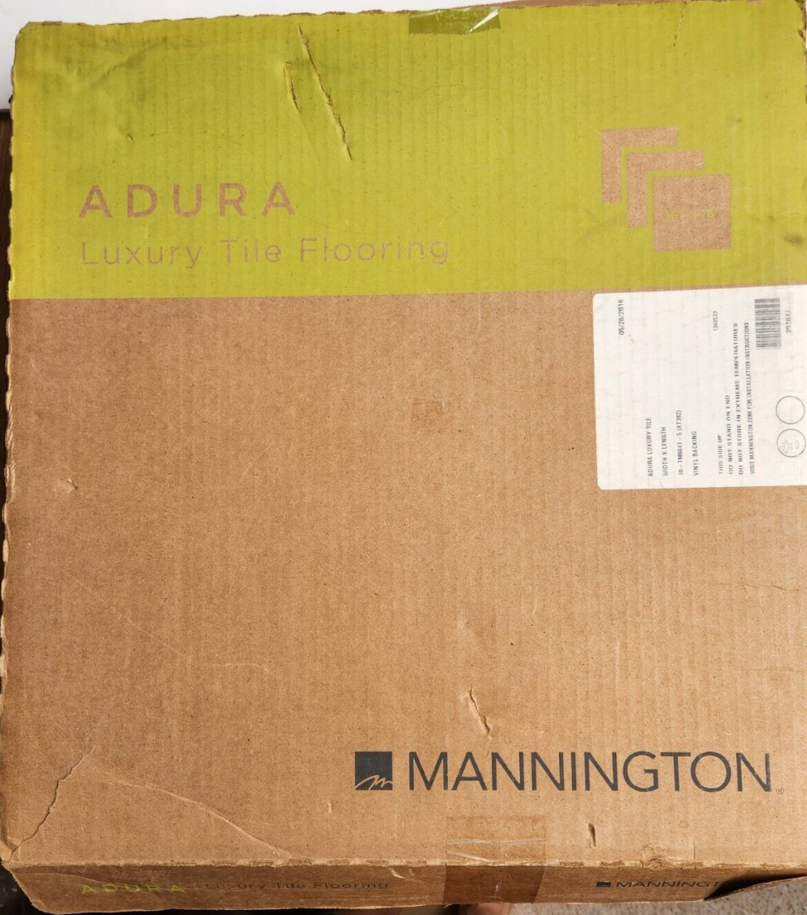 Mannington Adura Luxury Vinyl Tile AT382 PEBBLE 16″ x 16″ One Square Only new