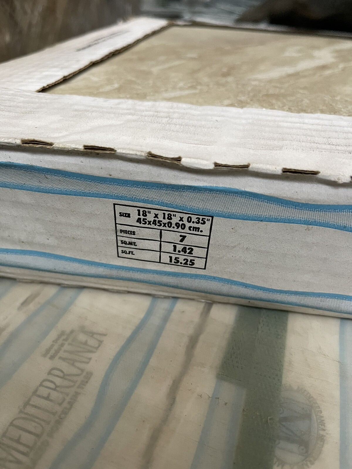(52 CASE PALLET) MEDITERRANEA GLAZED PORCELAIN TILE 18X18X0.35″ 15.25 SQFT