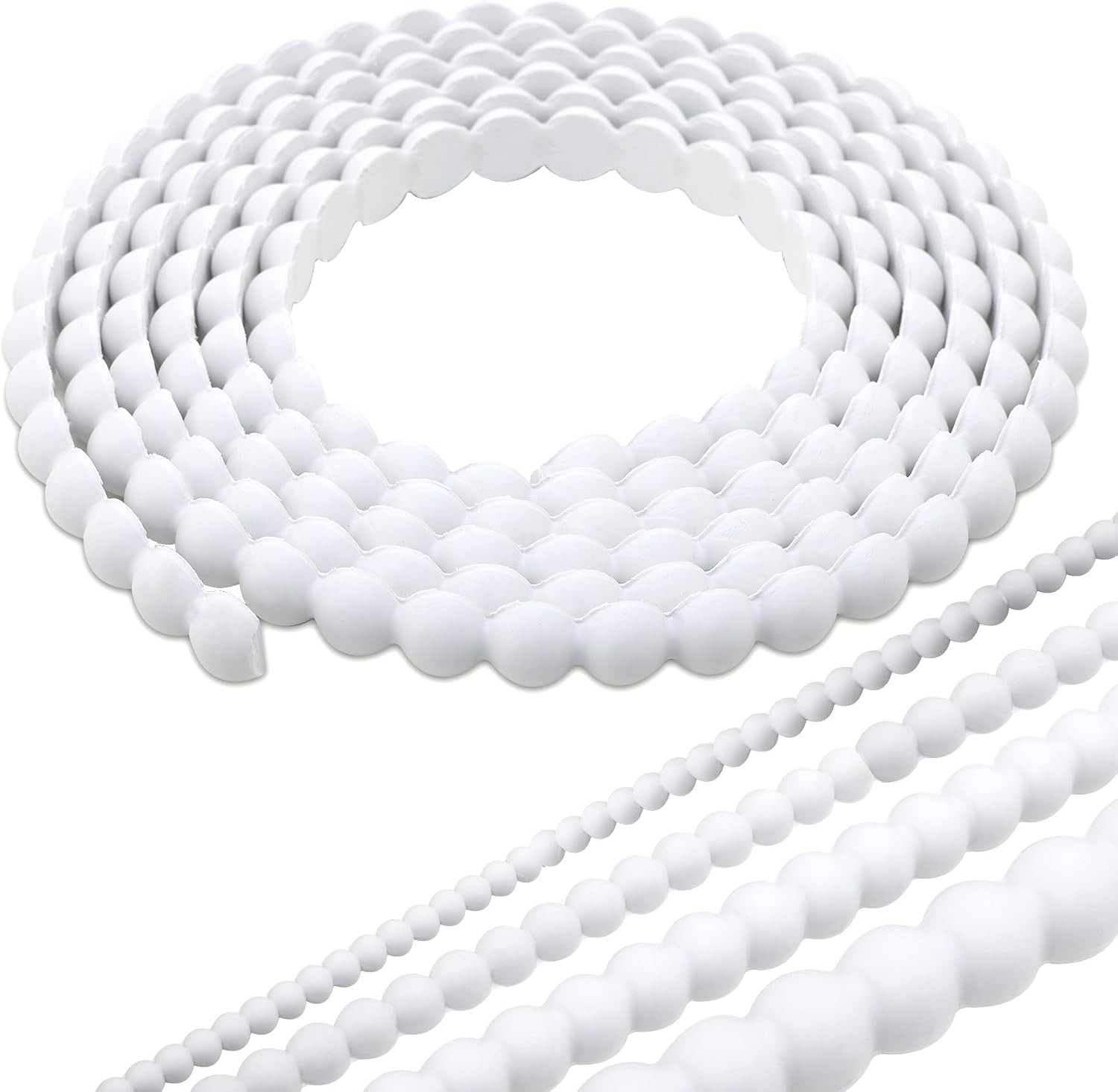118″ X 0.24″ Unfinished White Decorative Bead Molding Trim, Flexible Paintable D