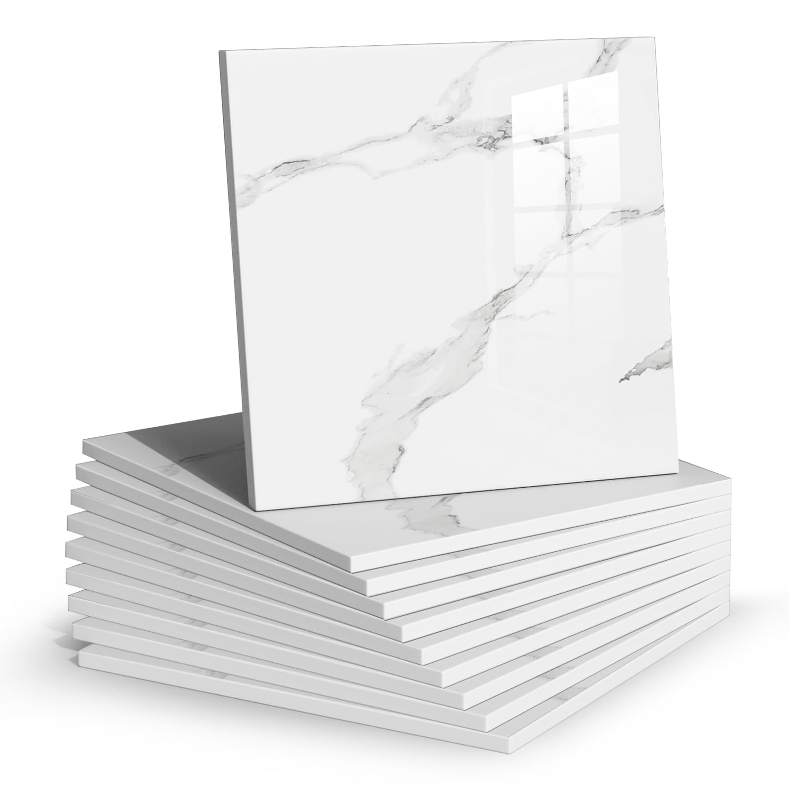 Paneles Adhesivos De Marmol Impermeables Para Bano Pack De 22 Color Gris