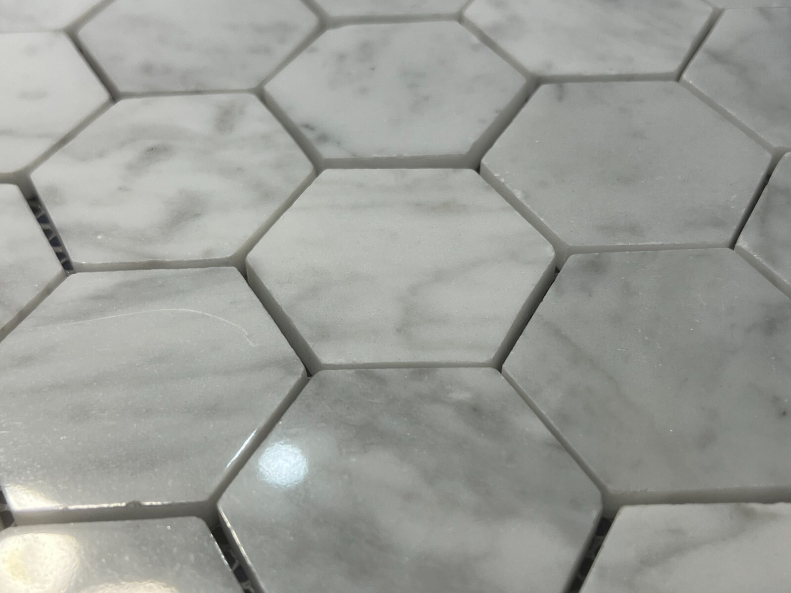 CA05 White/Gray Marble Hexagon Mosaic Tile Kitchen Bathroom Backsplash