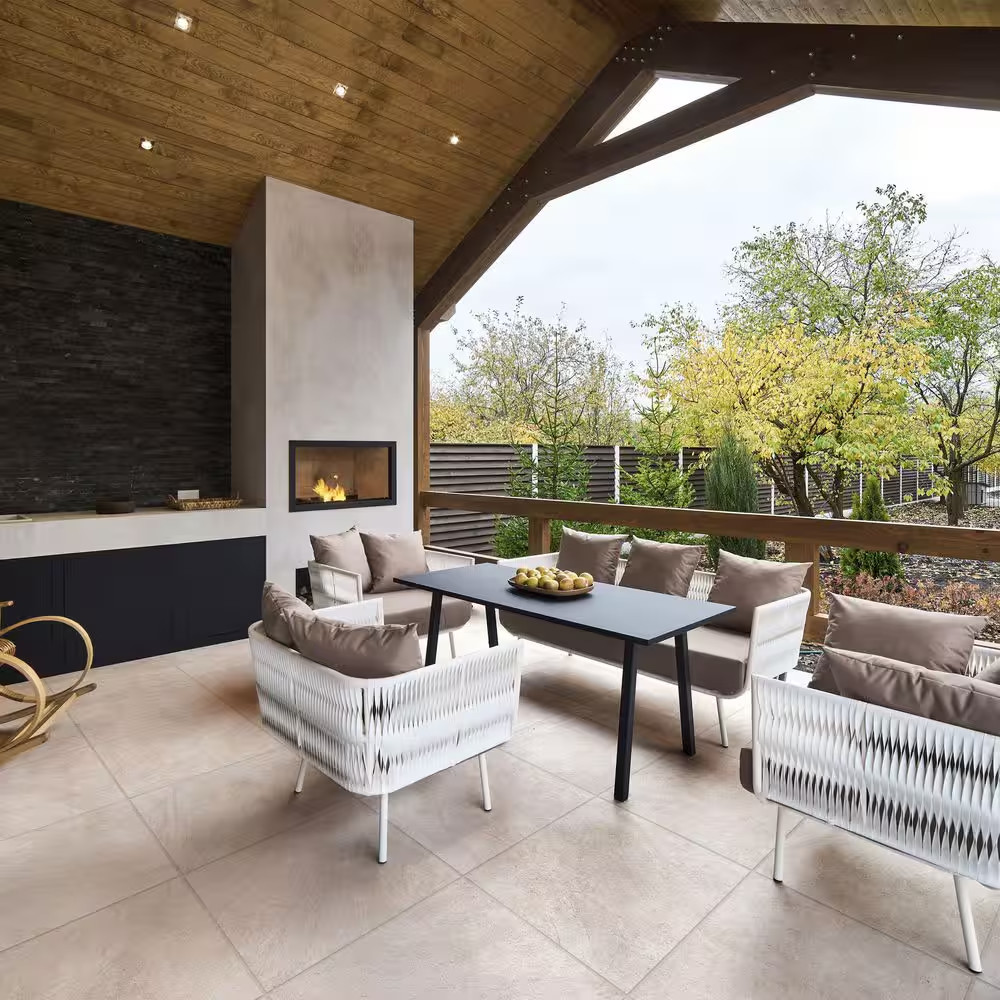 Alpe White 24 In. X 24 In. X 0.75 In. Stone Look Porcelain Paver