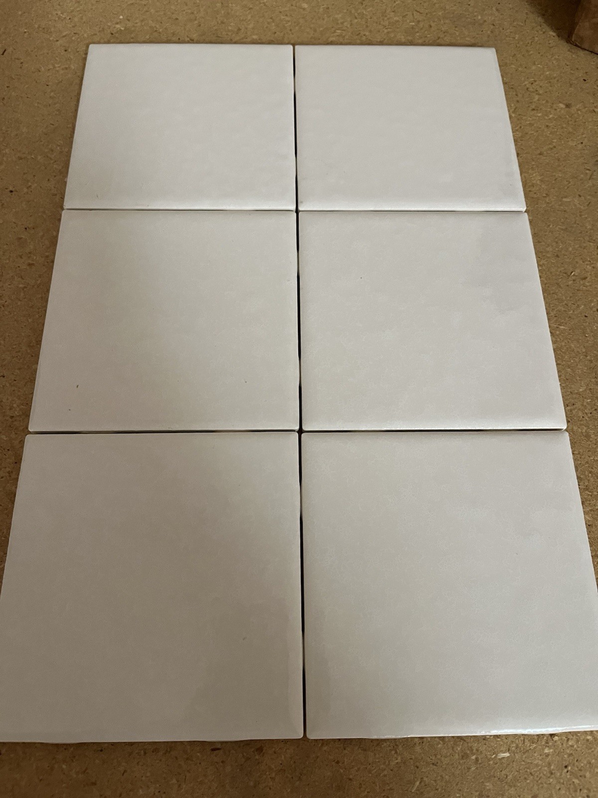 6 Pcs Vintage Daltile D400 Mayan White 4-1/4″ Square Ceramic Wall Tile Bumpy