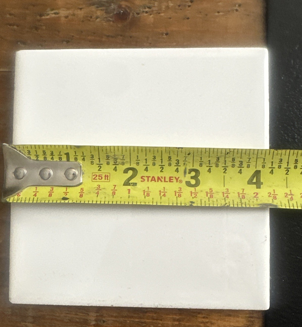 Vintage White Ceramic 4 1/4” X 4 1/4″ Square CERAMIC TILE Replacement Glossy