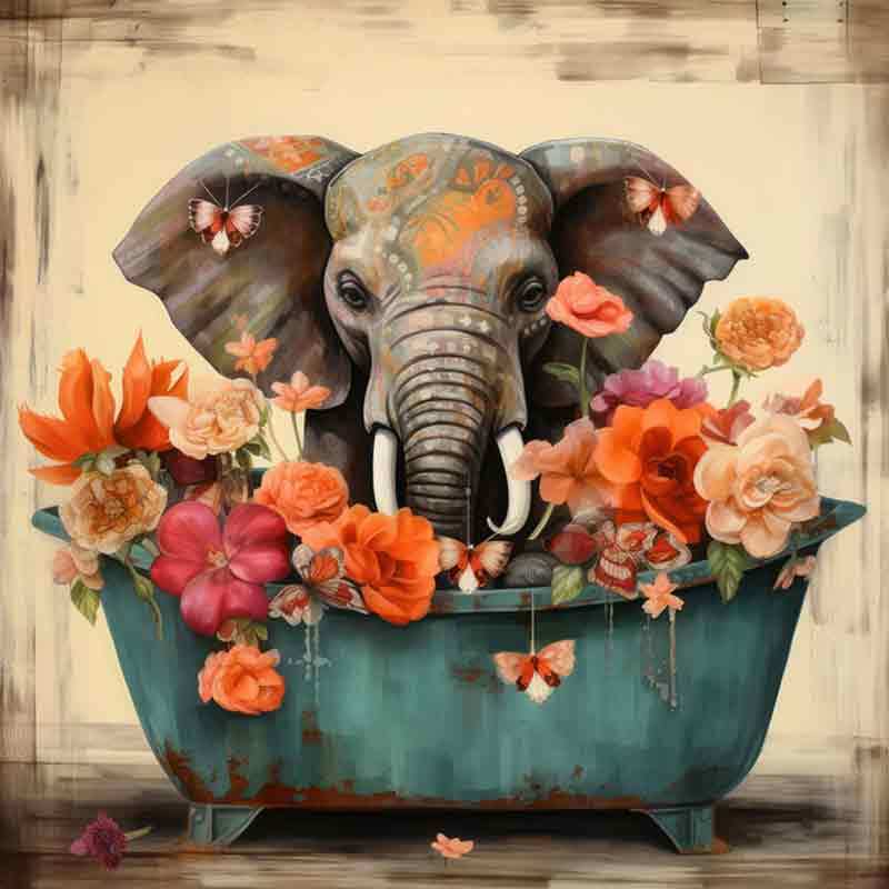 Elephant Accent & Decor Tile Lazar Studio Bath Animal Art OB-LAZ03-153AT