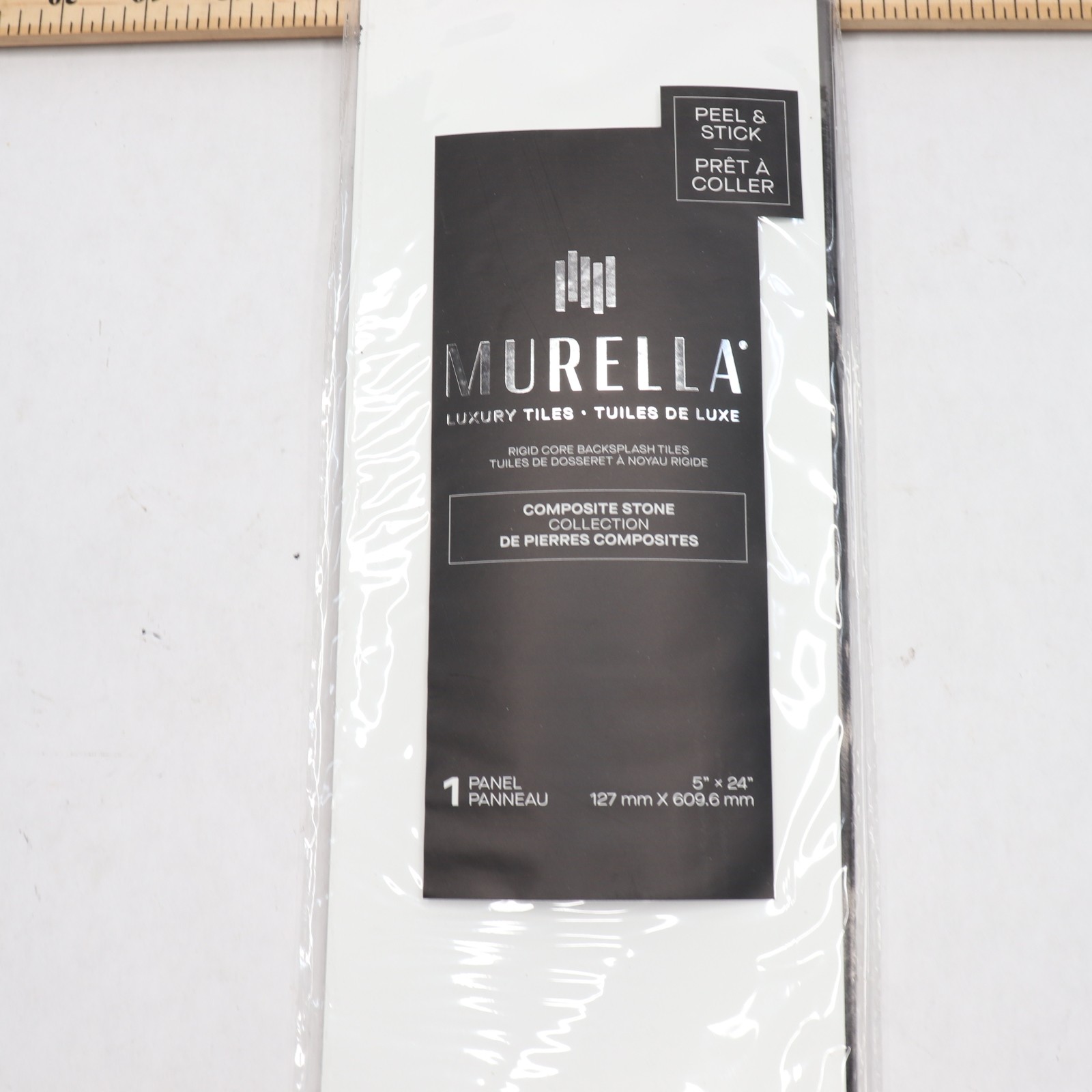 Murella Peel and Stick Backsplash Tile SPC White Plank 5 x 24