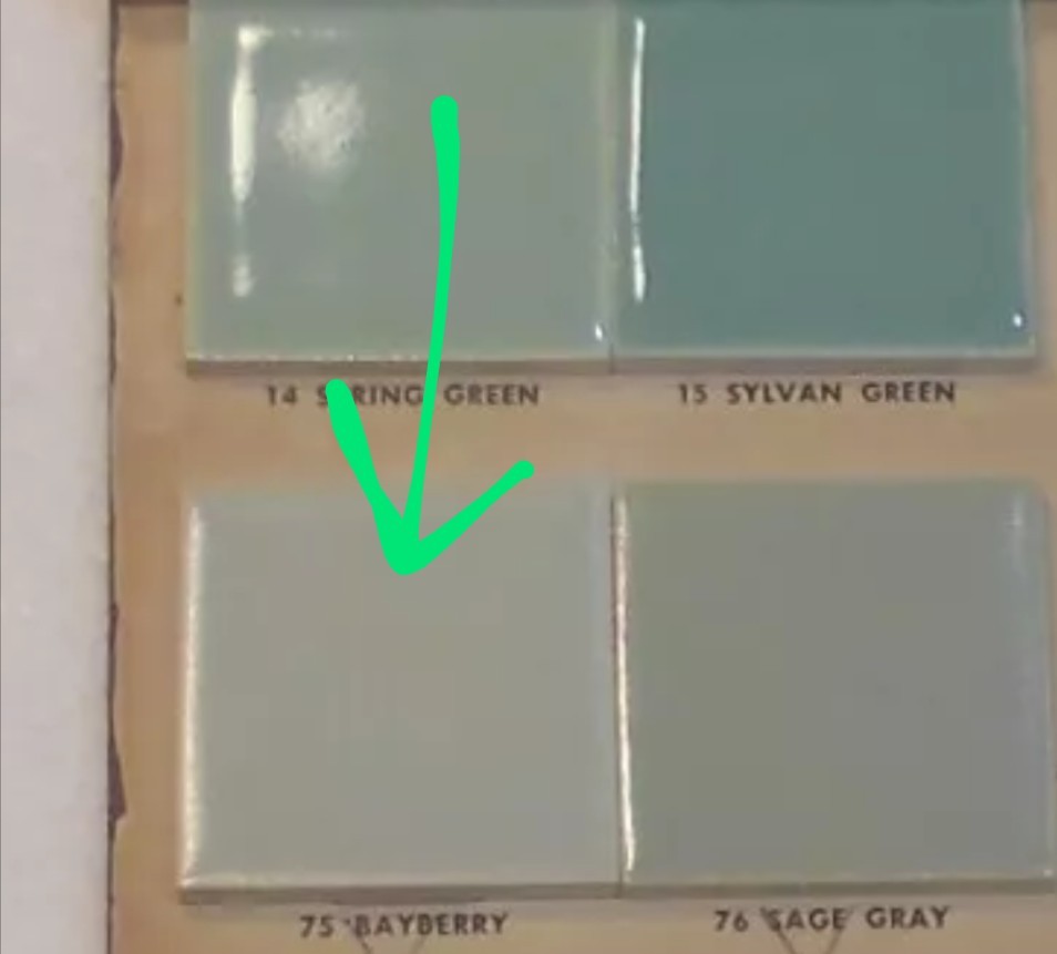 1 pc 4 1/4 X 4 1/4 Dried Water Texture Bayberry Green American Olean Tile #75