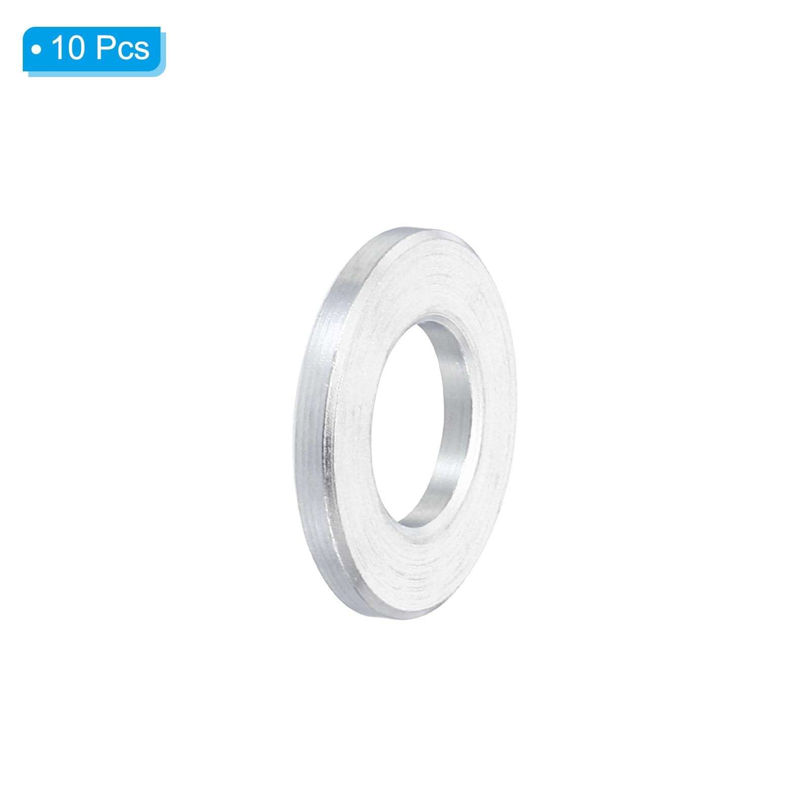 PATIKIL M10 Aluminum Spacers, 10 Pcs 10.5mm ID x 20mm OD x 2.5mm L, Silver