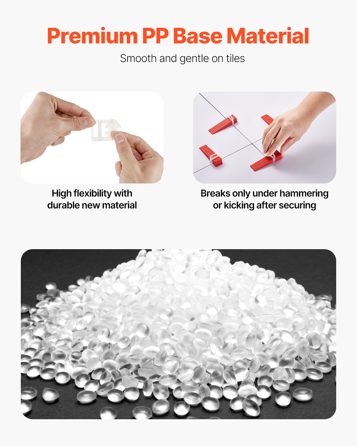 Tile Leveling System Clips 2200PCS 1/16″ 1.5mm Floor Wall Spacer Tiling Tool Set