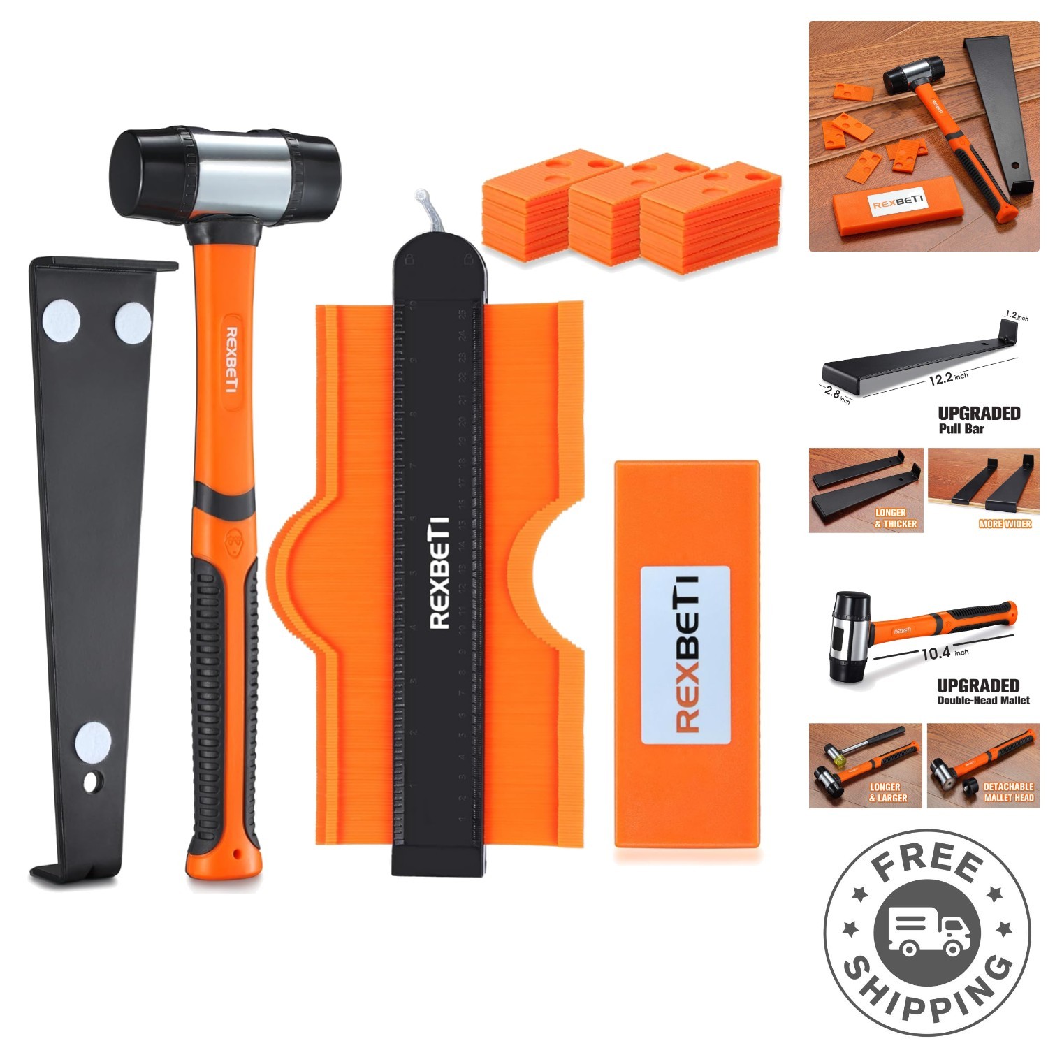 Comprehensive 44-Piece Laminate Flooring Installation Set with Mallet & Spacers