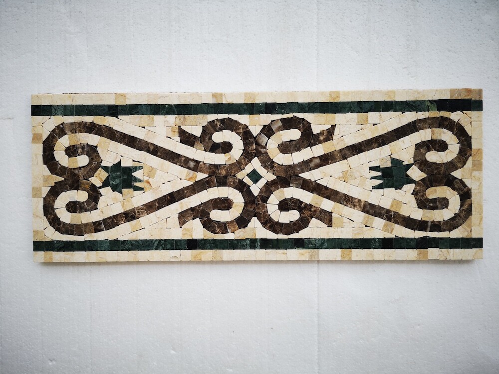 B0075P Marble Mosaic Border Listello Tile Everlasting Emperador 5.9×15.7