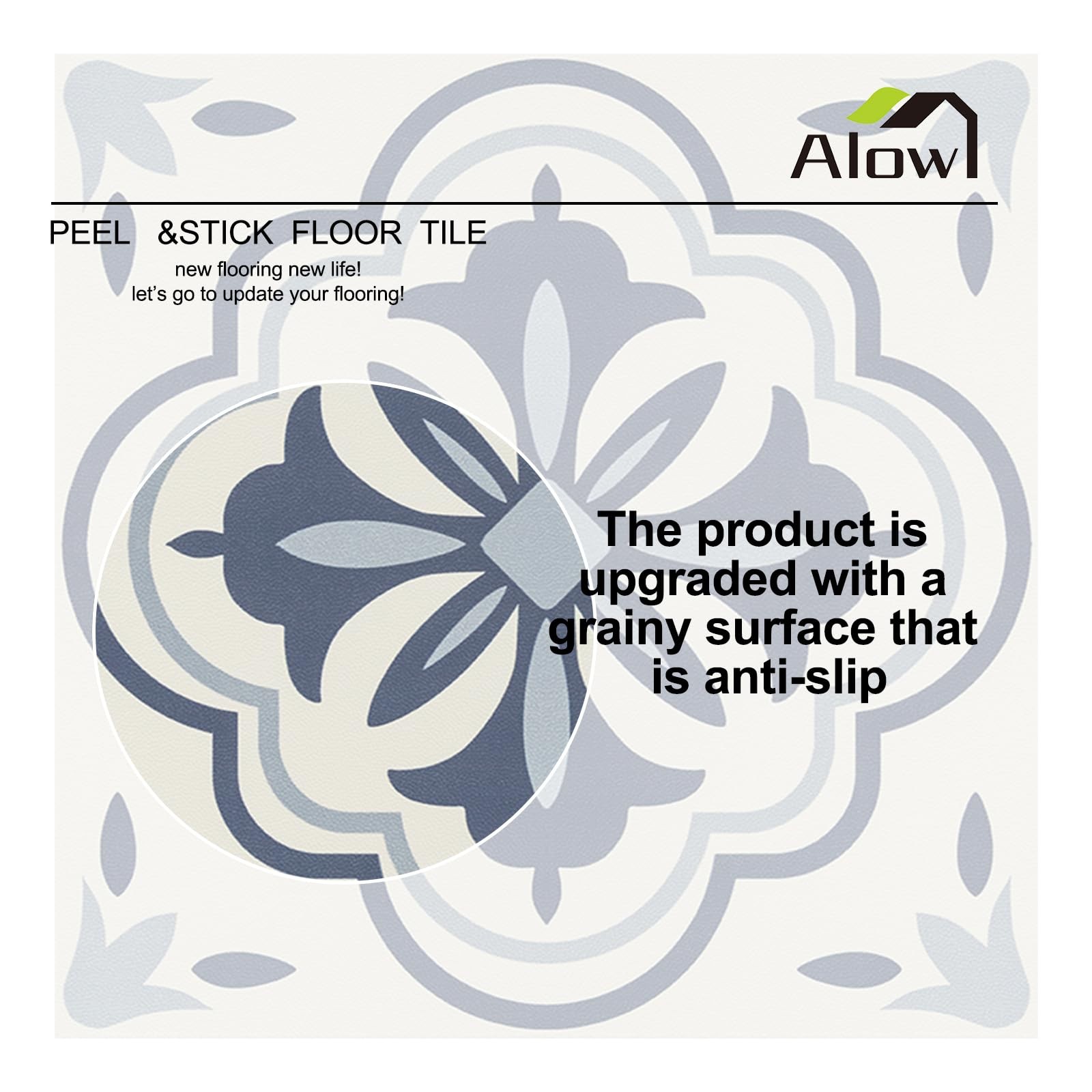 10 PCS 11.8×11.8 Inch Peel Stick Vinyl Floor Tile Waterproof Adhesive Blue