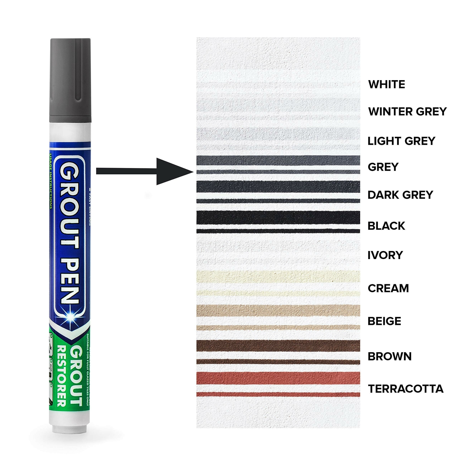Grout Pen Grey Tile Paint Marker: Waterproof Tile Grout Colorant and Sealer Pen