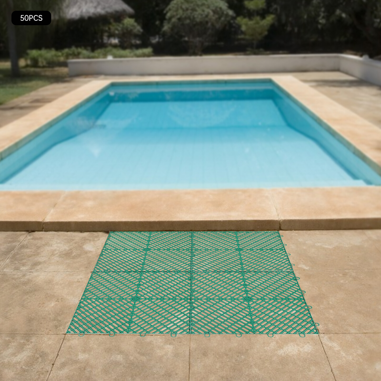 New Interlocking Garage Floor Tiles 50 PCS Deck 12″x12″ Snow Water Drainage