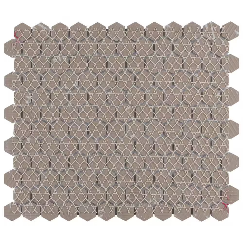 Metro 1 In. Hex Matte Black 10-1/4 In. X 11-7/8 In. Porcelain Mosaic Tile (8.6 S